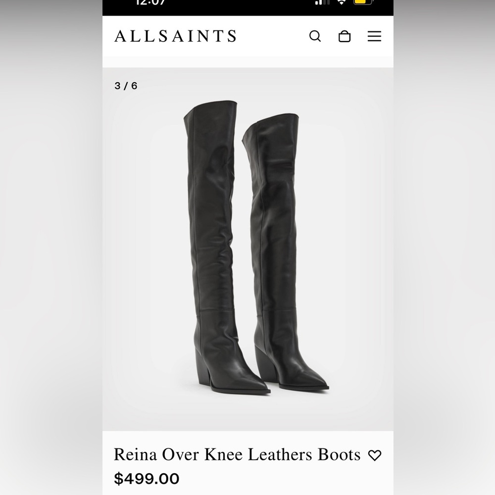 AllSaints black over the knee boots
